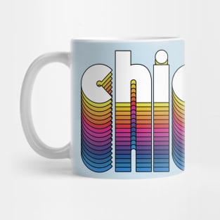 Chicago Pride // Retro Rainbow Design Mug